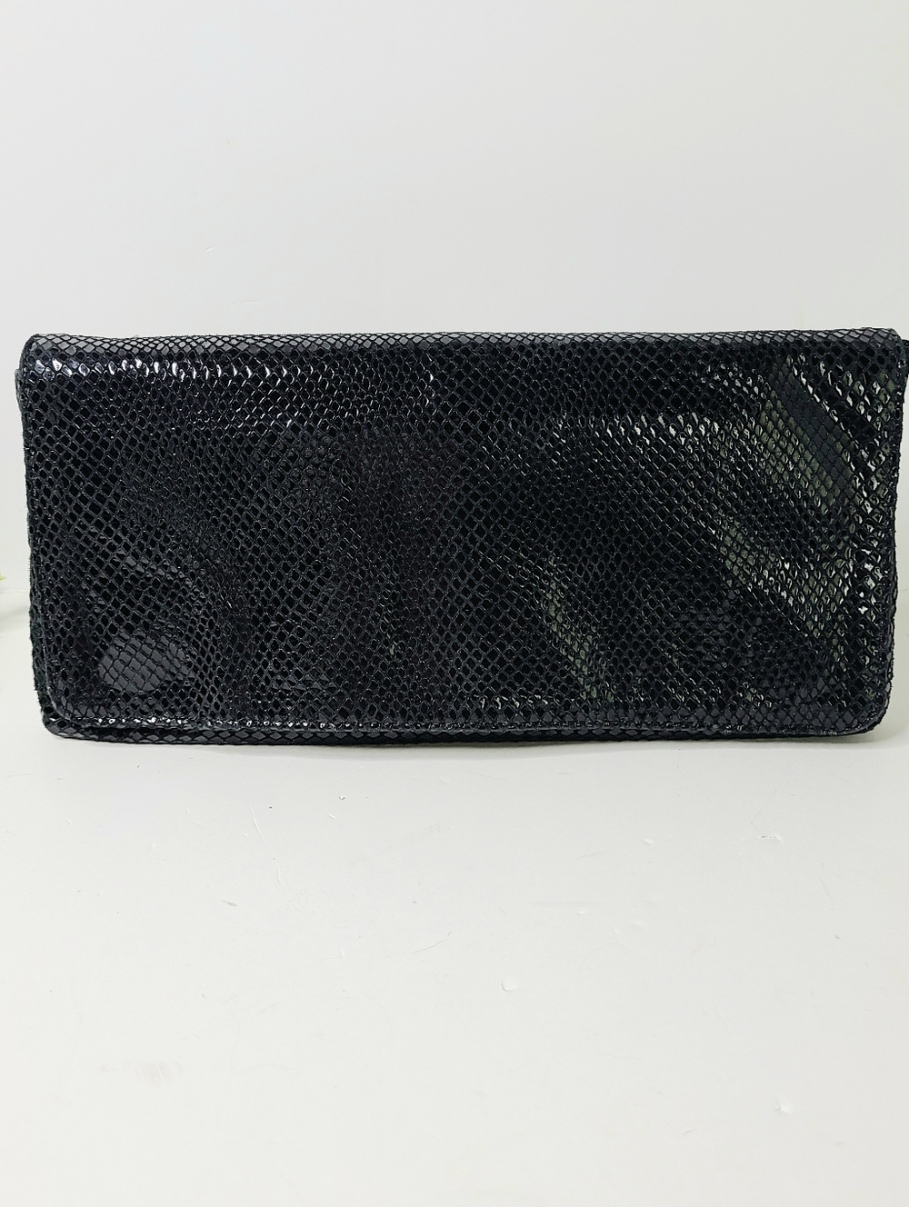 Latico Black Textured Genuine Leather Clutch Wallet Bag